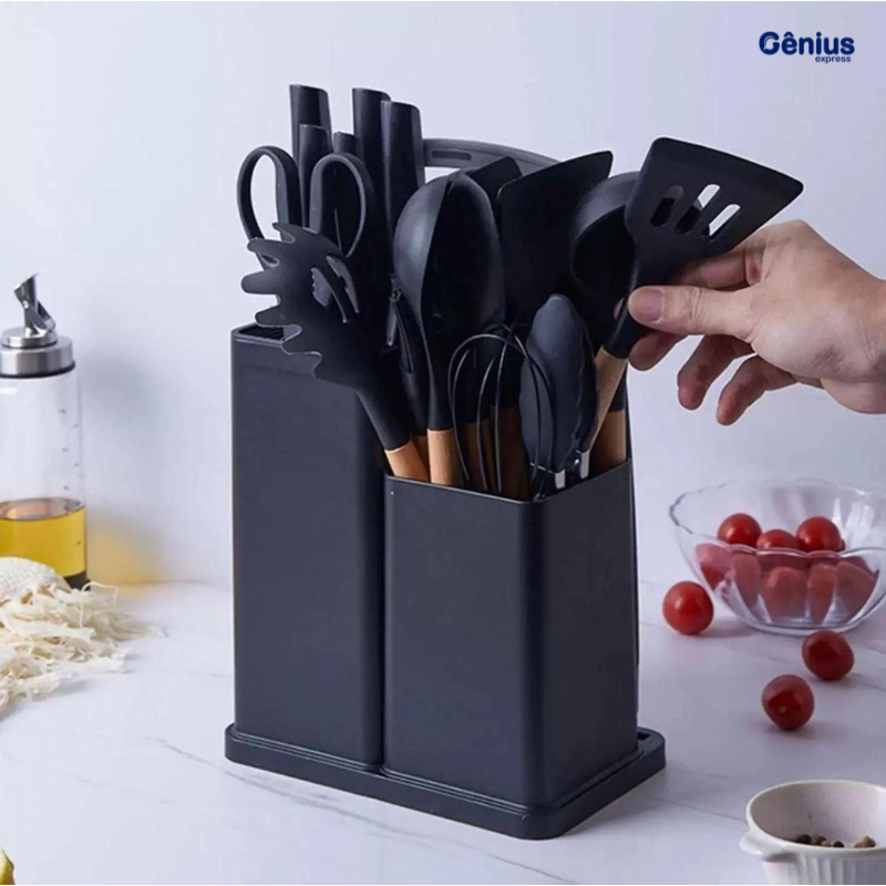 Jogo de Utensílios de Cozinha com 19 Peças